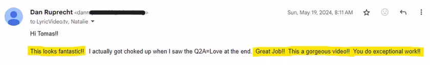 Professional client feedback