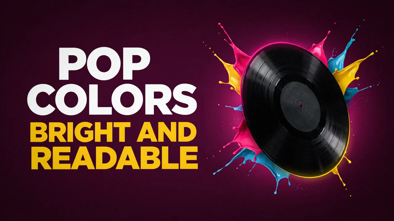 Pop colors, bright and readable. A vinyl record bursting with pink, yellow and blue paint splashes.